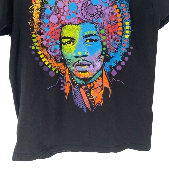 Liquid Blue Jimi Hendrix MultiColor "Trippy" Portrait Grapic Black Tee - Sz L - Picture 6 of 11